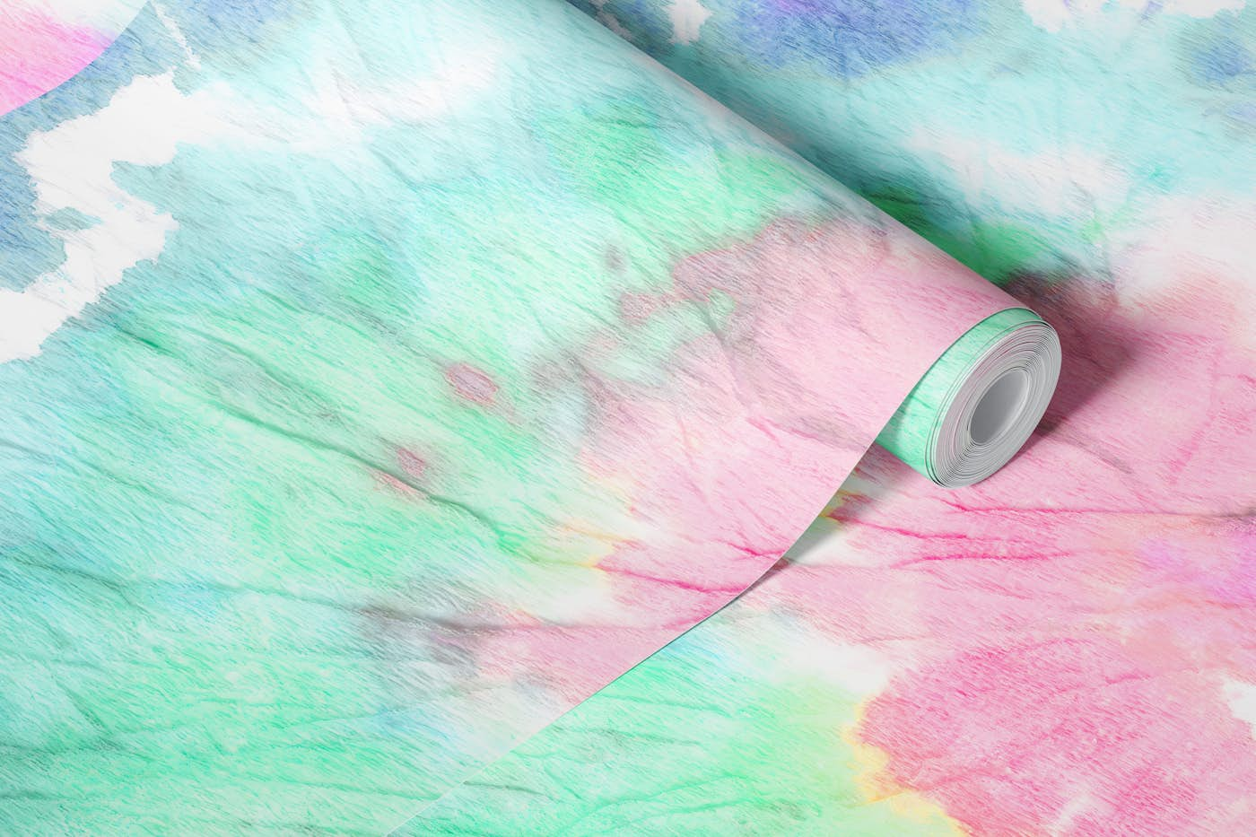 Pink tie dye wallpaper roll