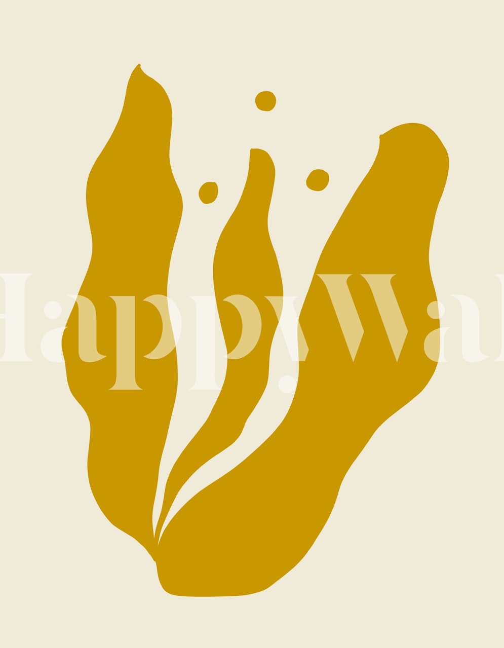 Abstract yellow seagrass design on beige background wallpaper