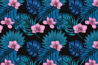 Orchids and palm leaves tapete