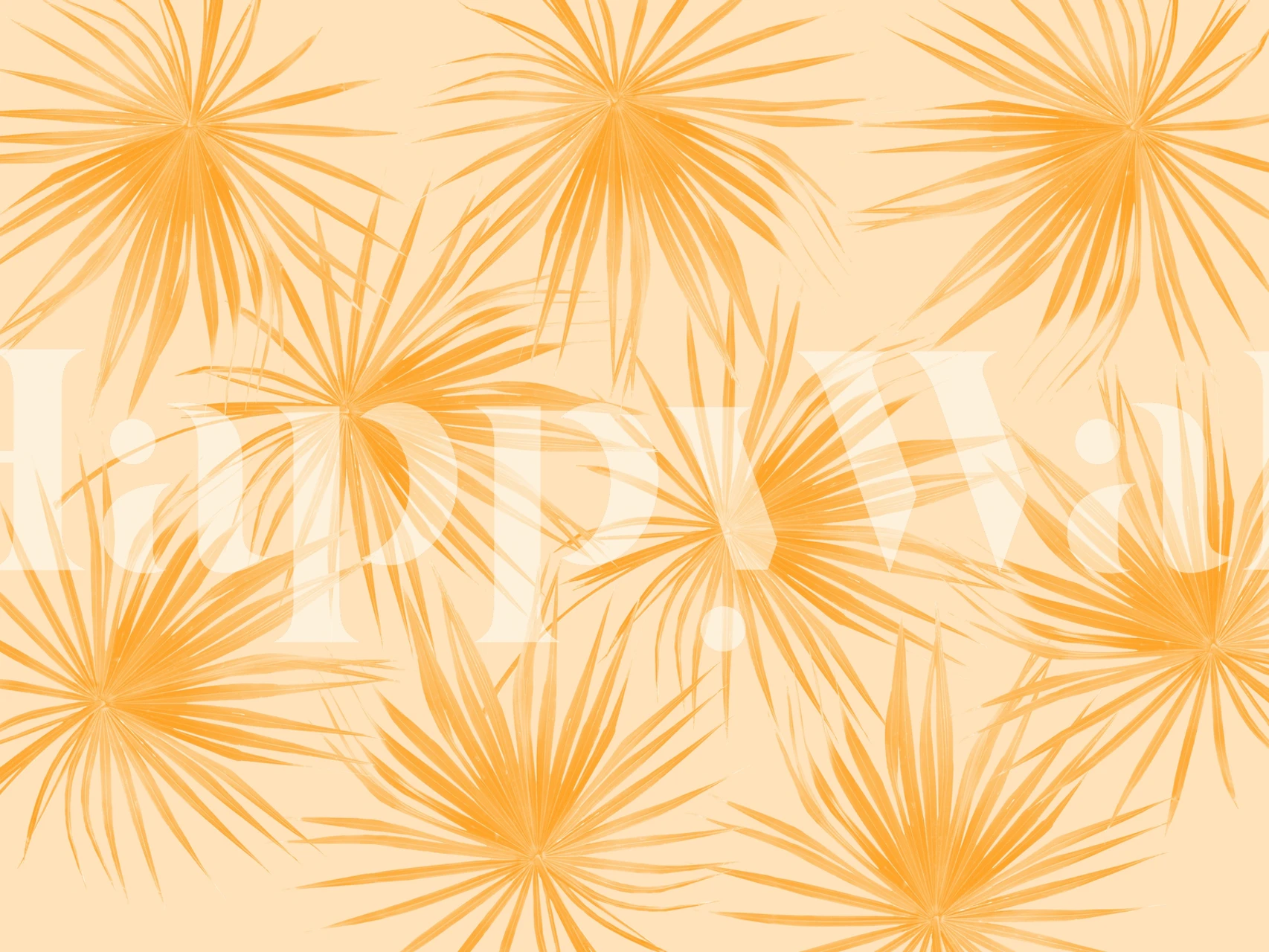 Tropisk palme tapet i et rum