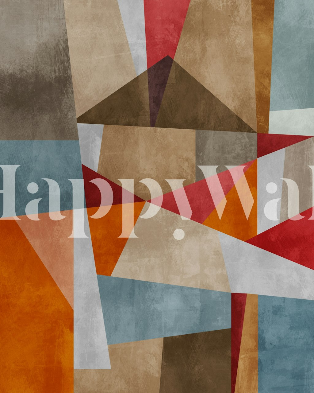 Geometric wallpaper design in a modern setting