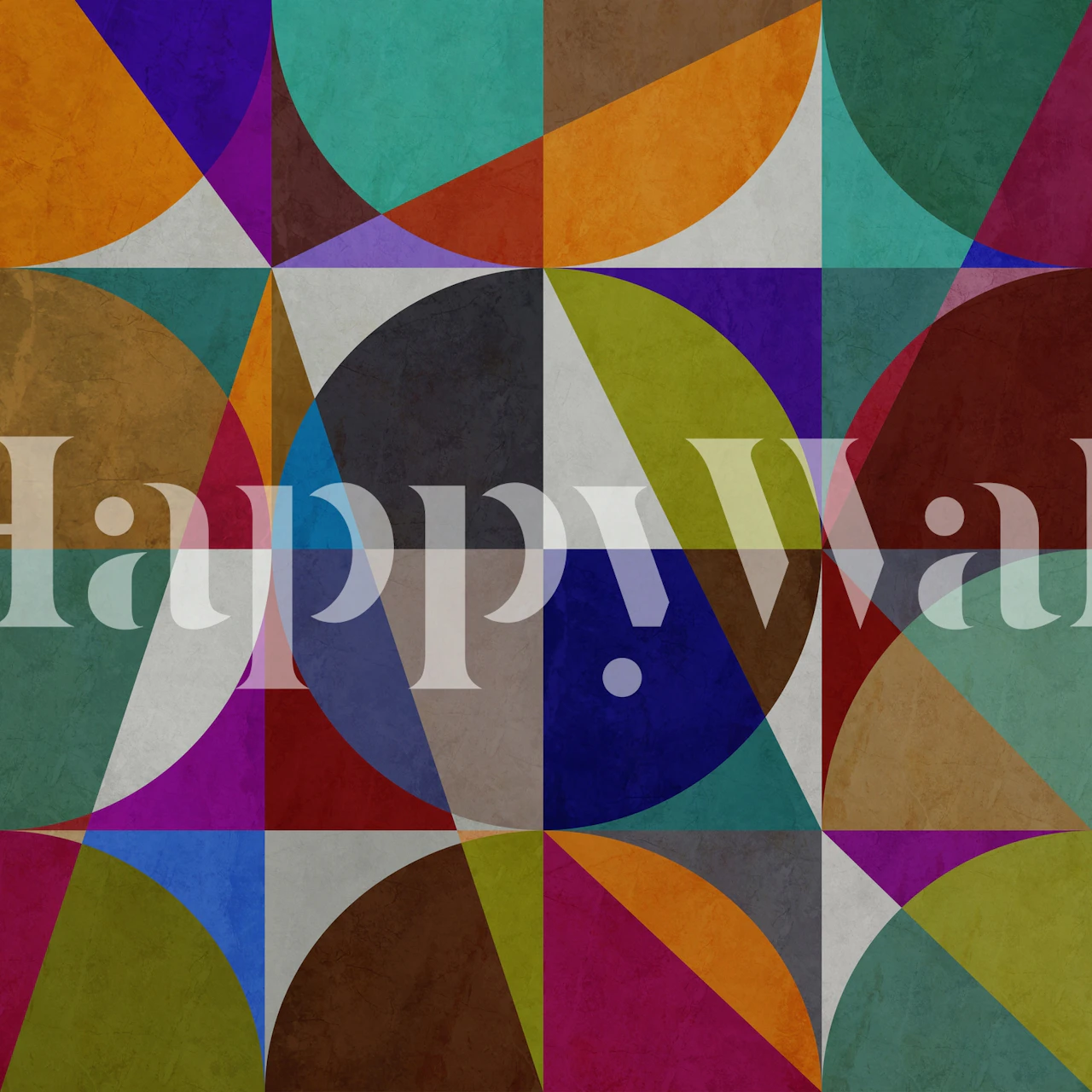 Colorful geometric patterns with circles and triangles wallpaper