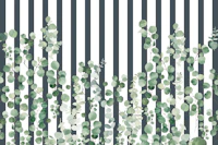 Botanical Stripes Navy papel de parede