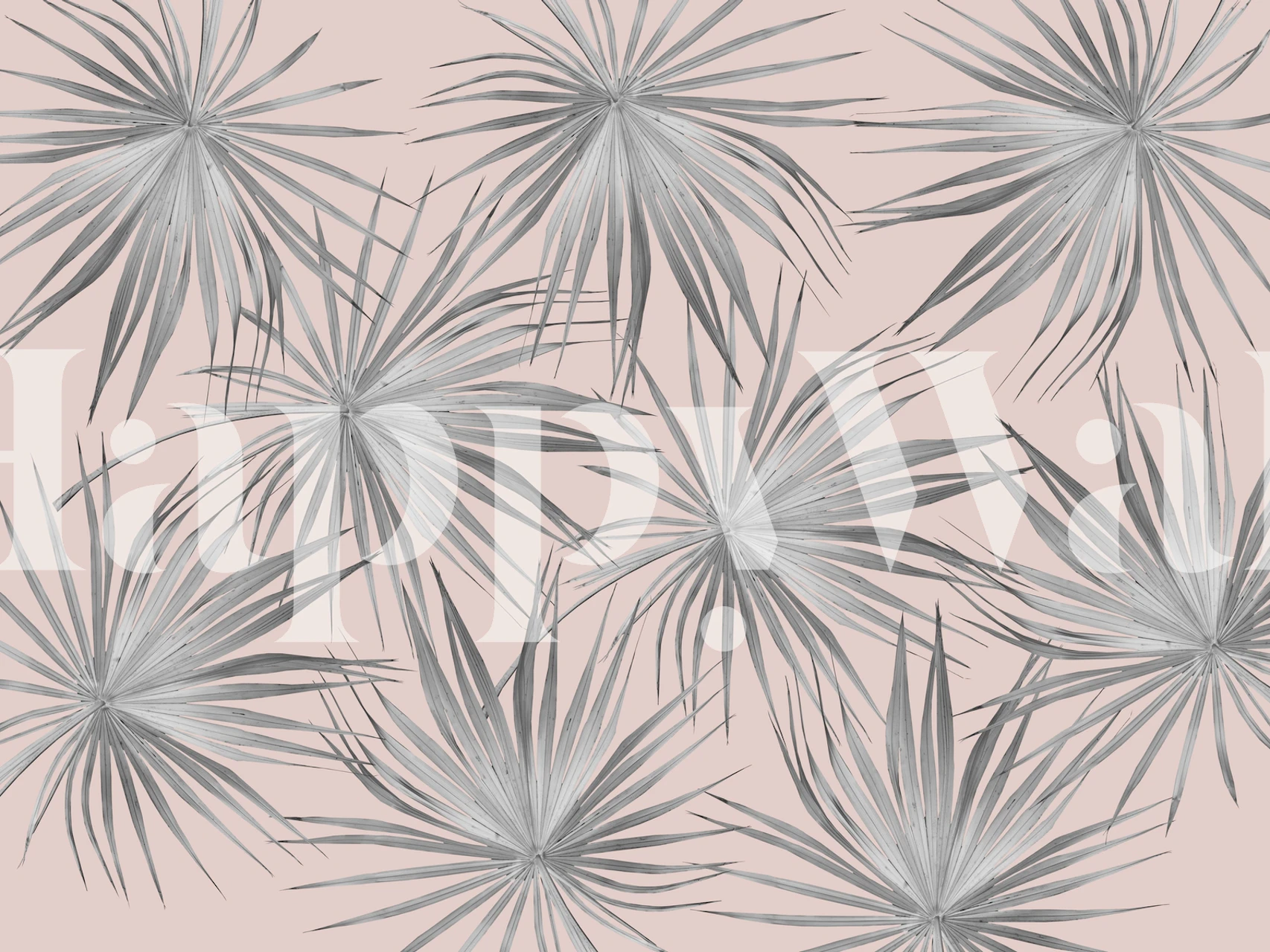 Palm leaf wallpaper design in a room