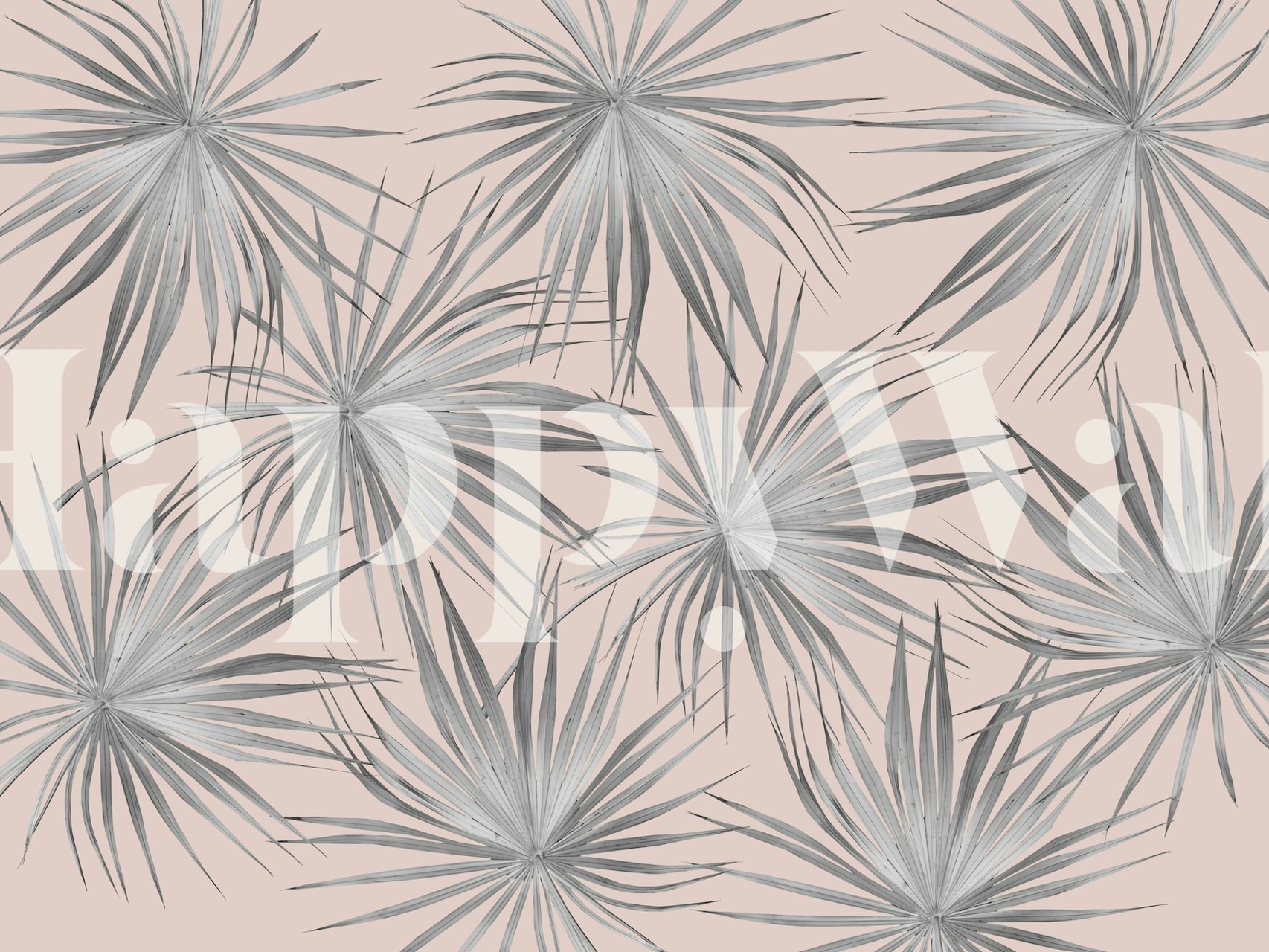 Palm leaf wallpaper design in a room