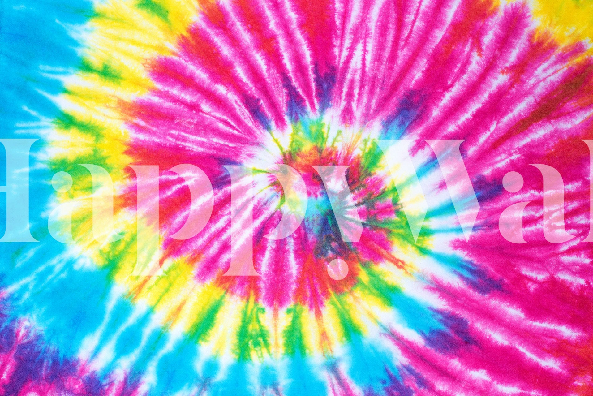 Colorful rainbow tie-dye swirl pattern wall mural