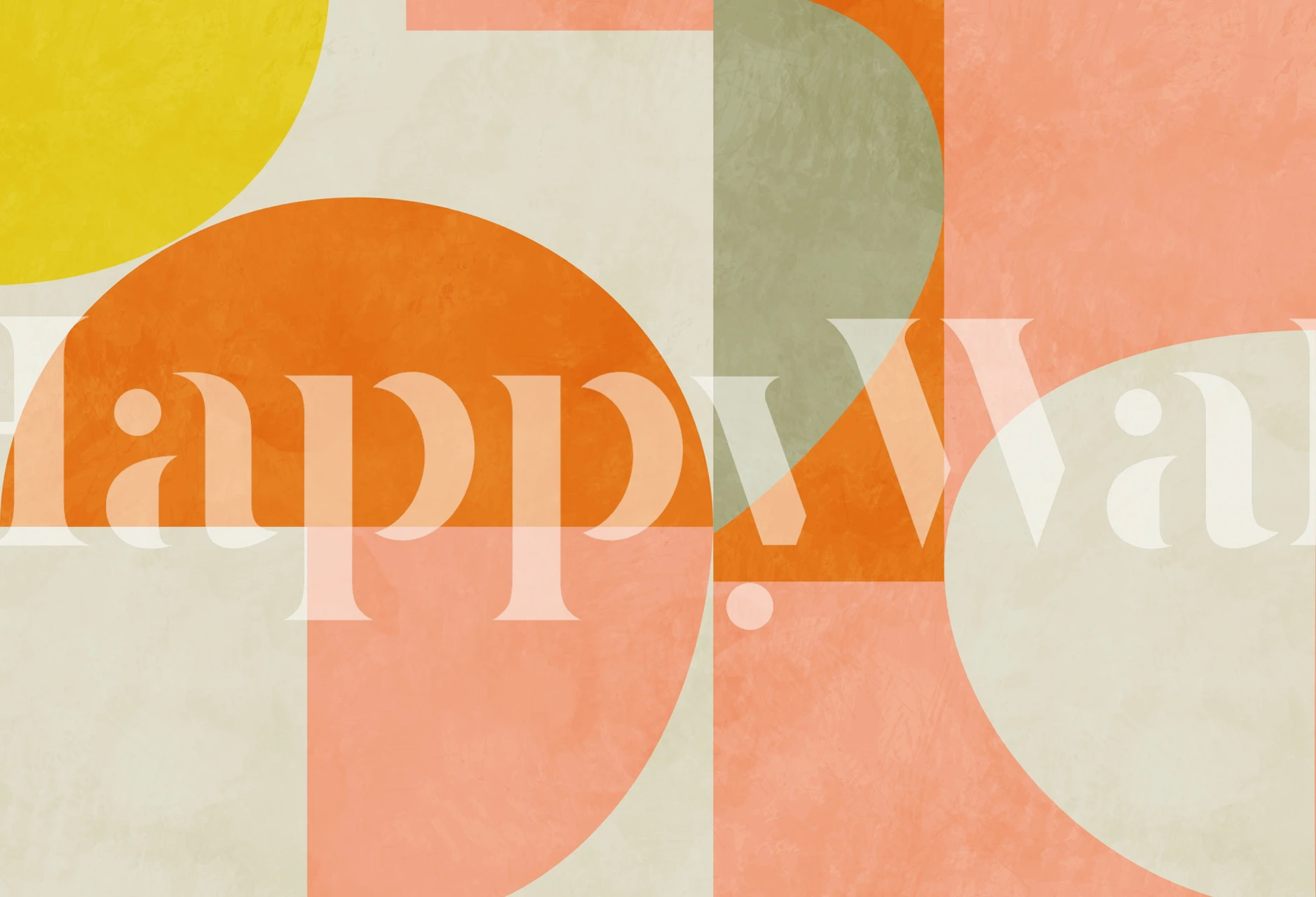 Mid century summer papel de parede em um quarto