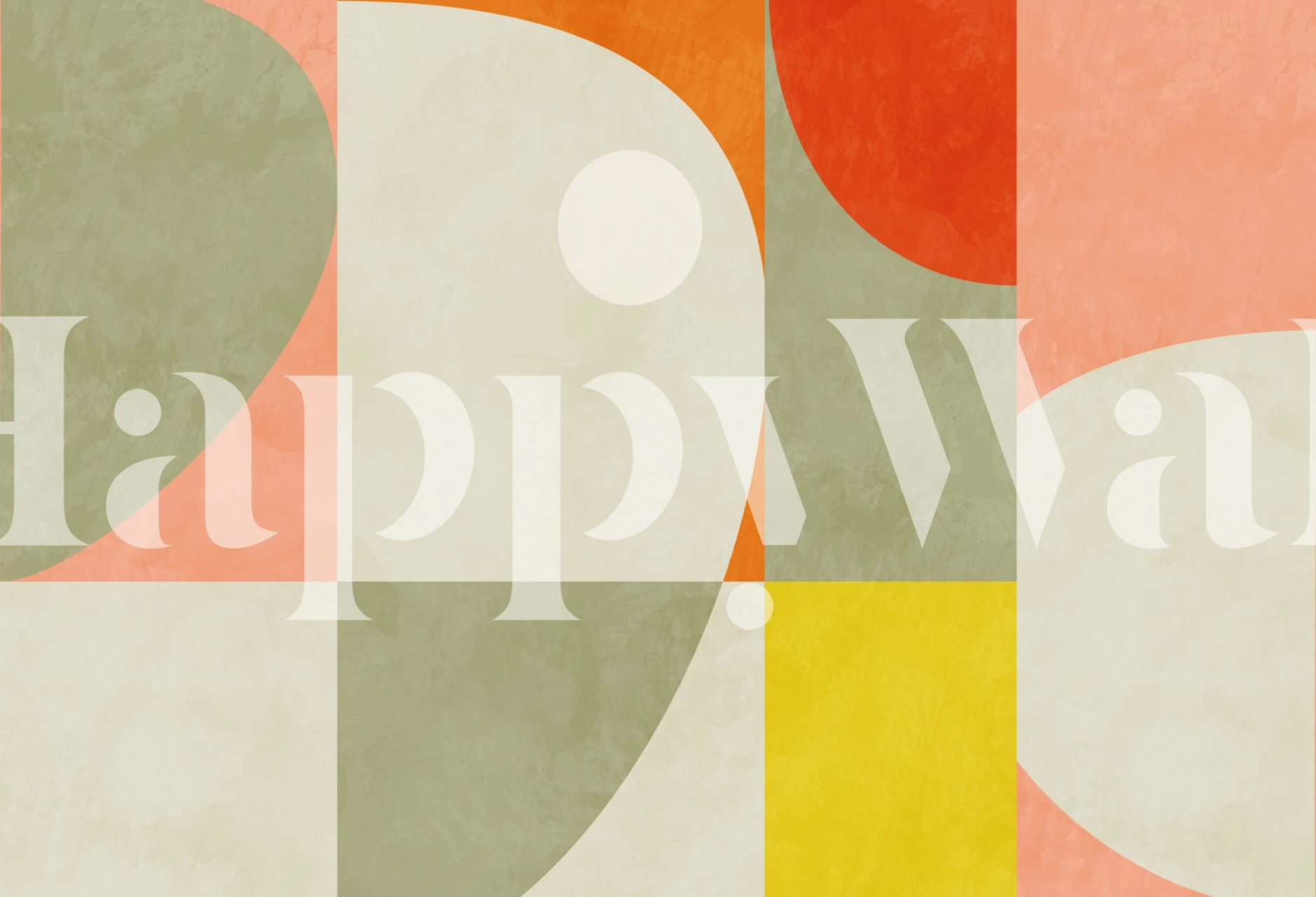 Geometric shapes in pastel colors like pink, yellow, green, and orange wallpaper