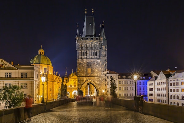 Charles Bridge evening bustle