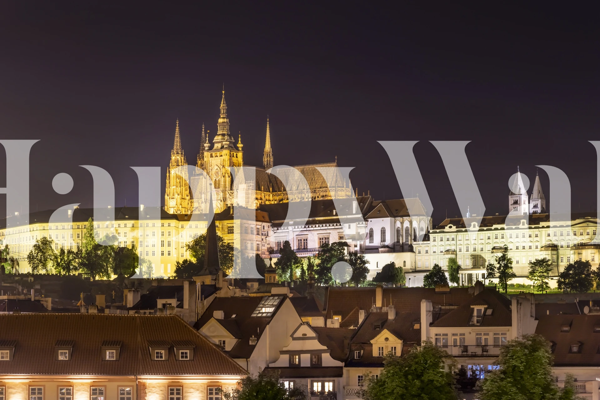 Prague Castle ja St Vitus -katedraalin taustakuva