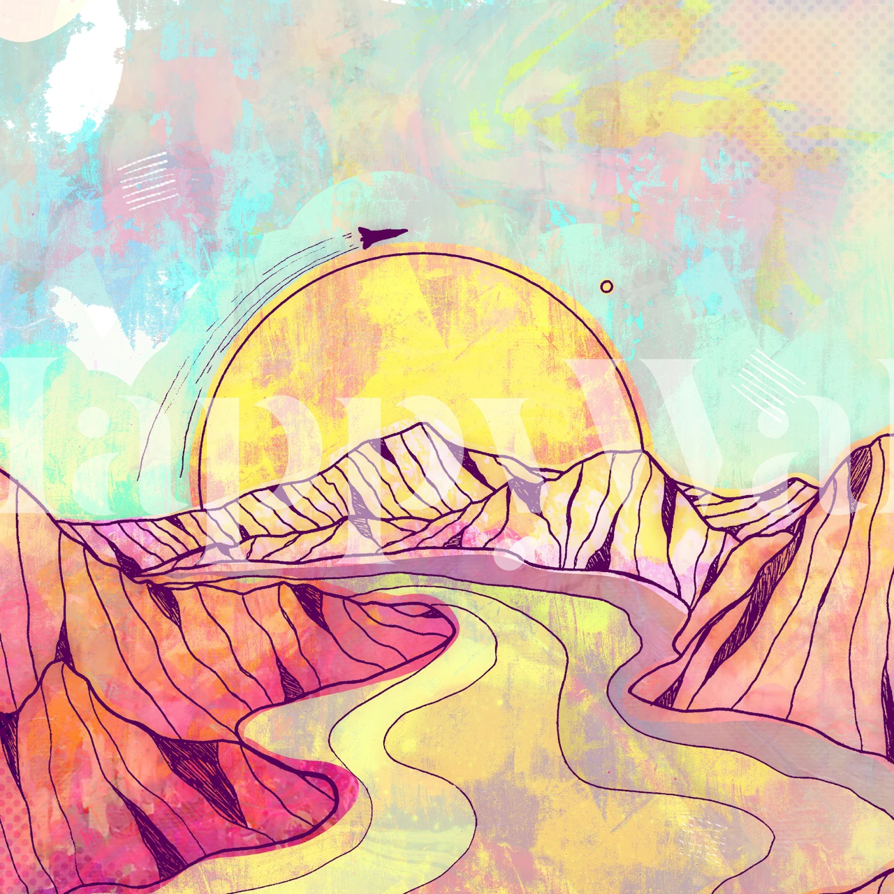 Gentle riverbend design i ett rum