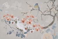 Spring Birds Chinoiserie papel de parede