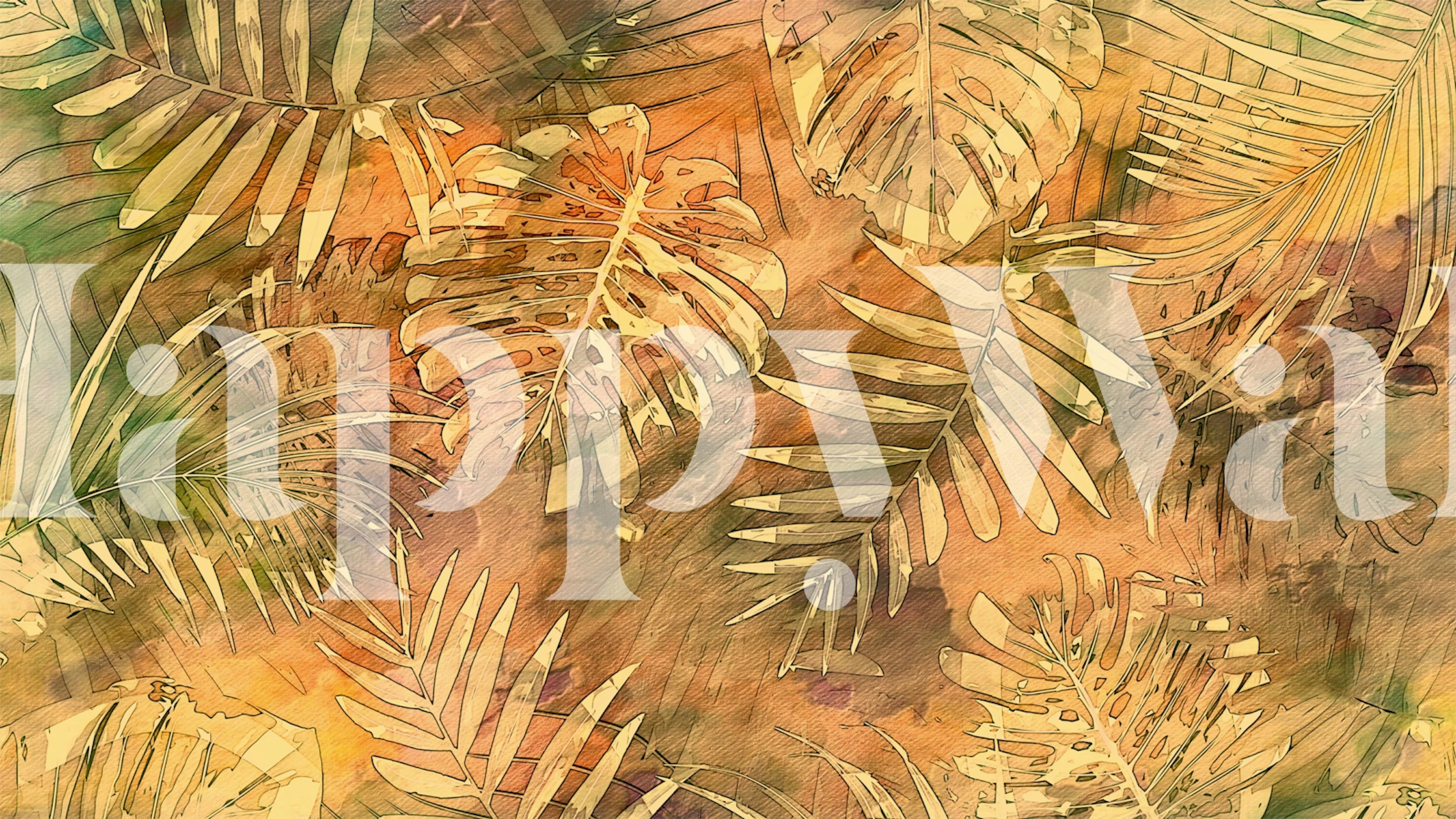 Papel pintado Tropical Sunset Landscape en una habitación