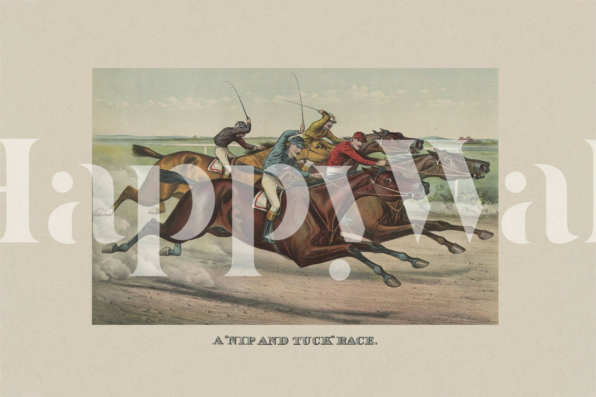 Historic horse race illustration wallpaper