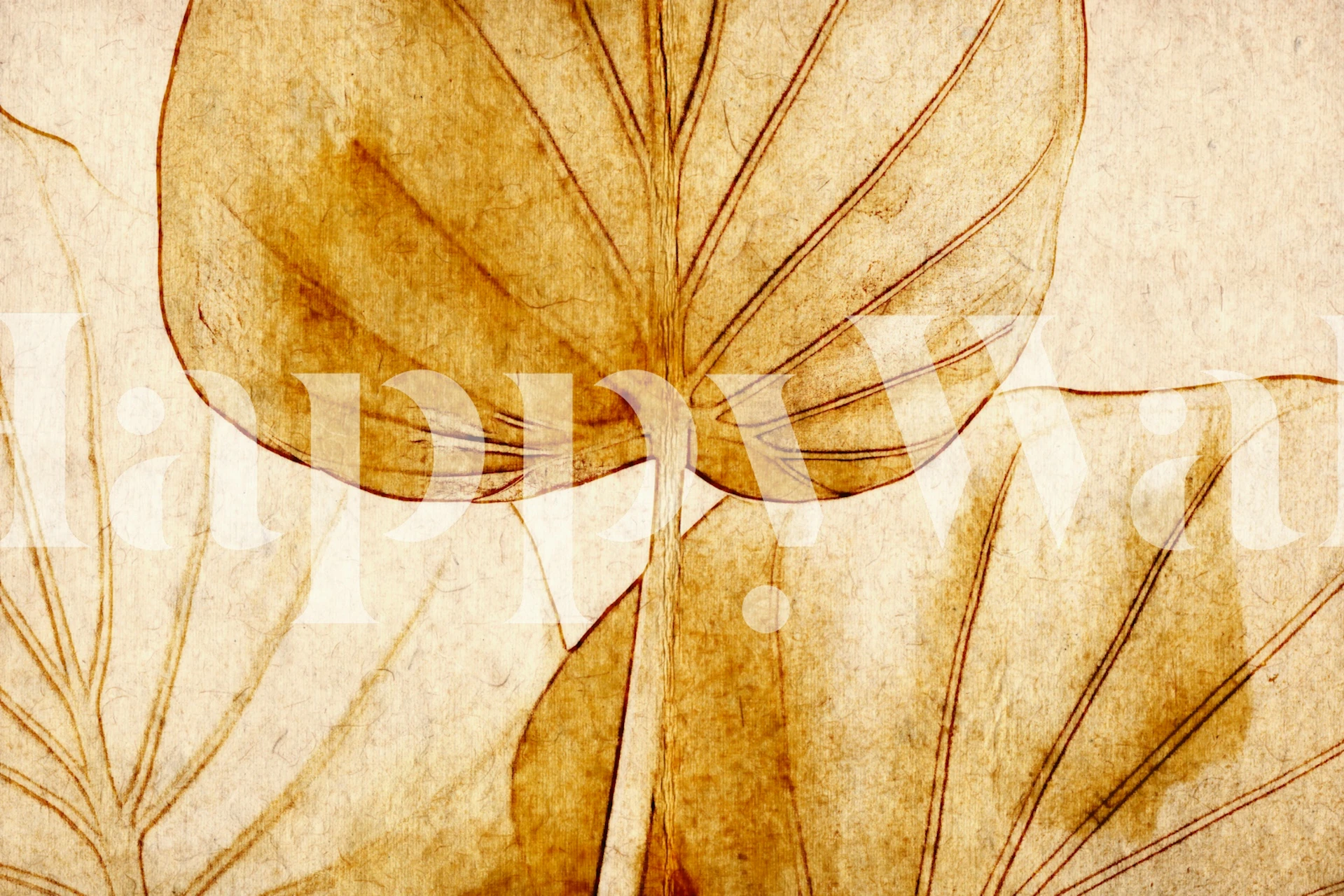 Papel de parede Japandi Leaves em um ambiente de quarto