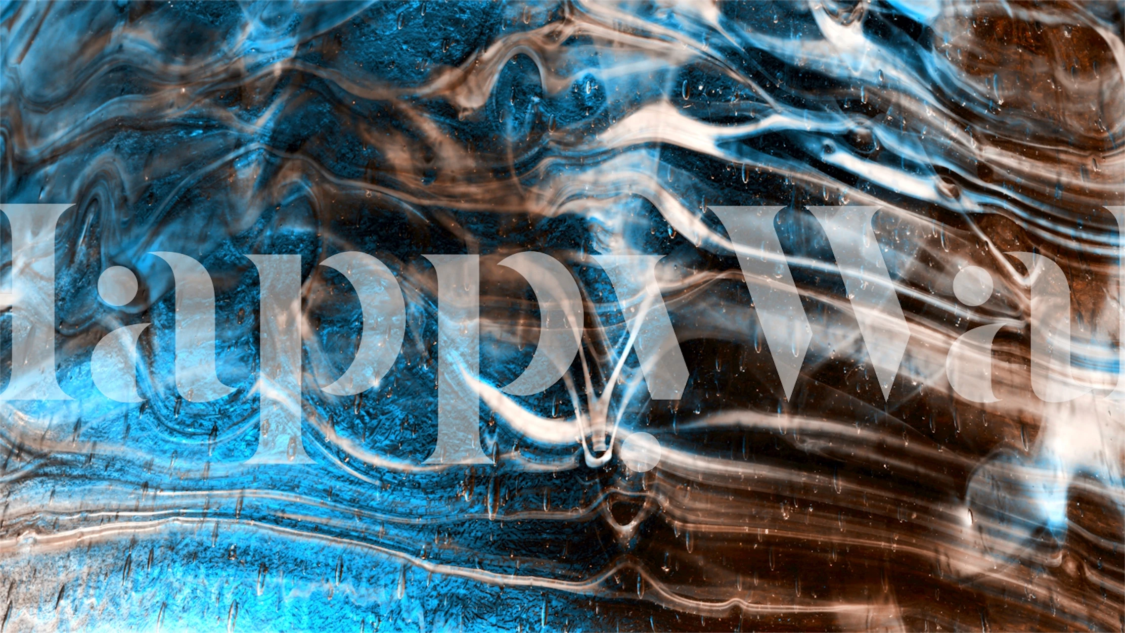 Blue and brown marble pattern wall mural for a calming room ambiance