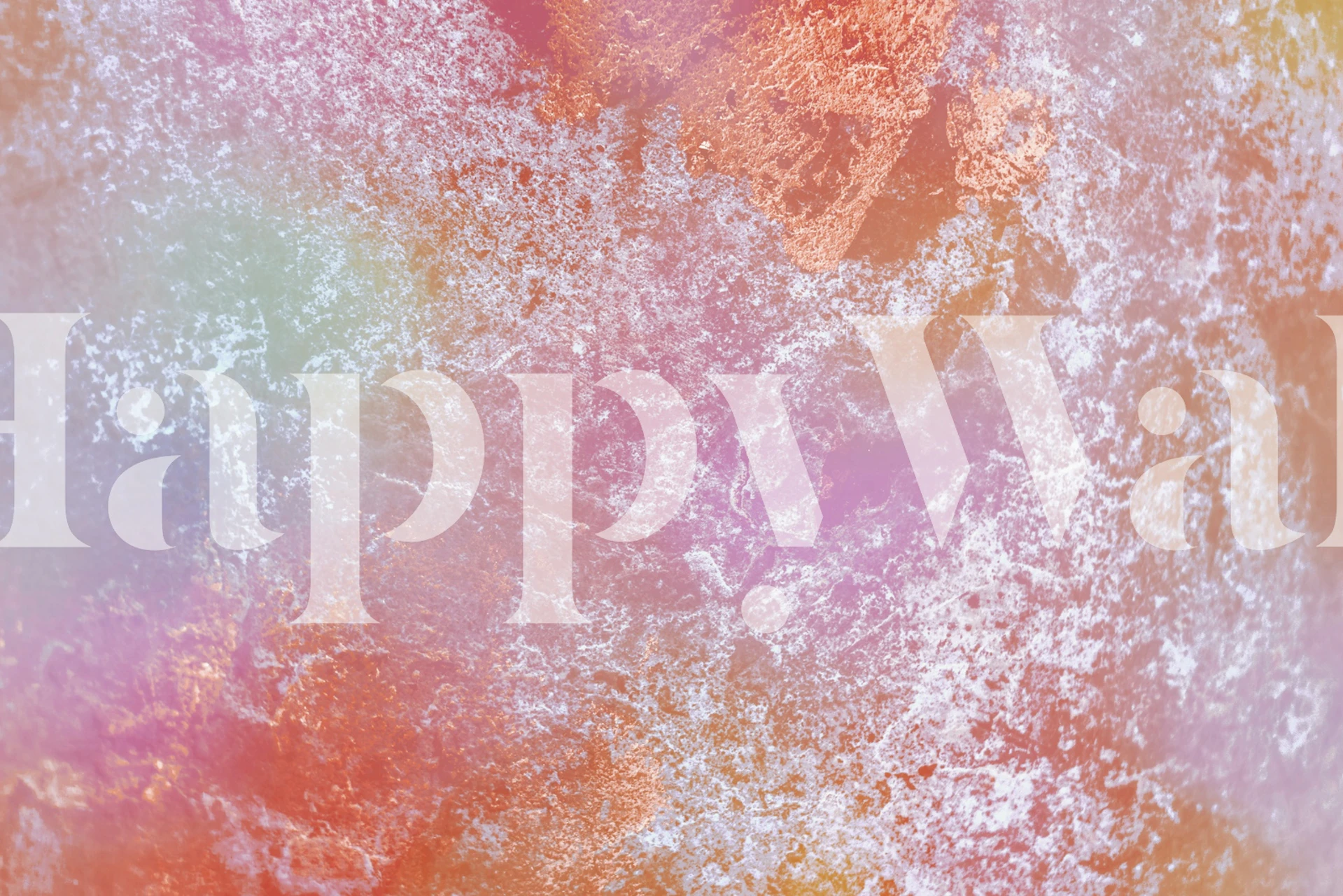 Pastel wall mural with soft pink, blue, and yellow hues resembling a candy-inspired dreamscape.