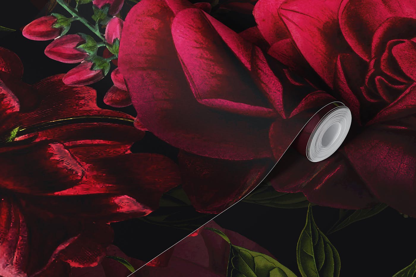 Baroque Moody Opuulent Mysterious Roses Night Garden 2 wallpaper roll