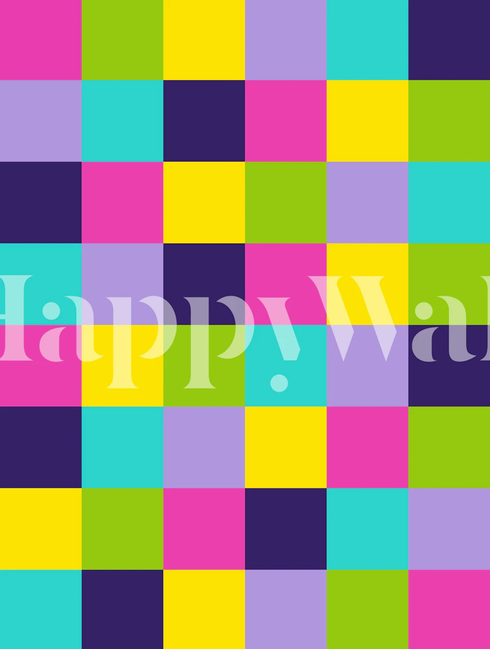 Färgglad rutig tapet med neondesign i 1980-talsstil