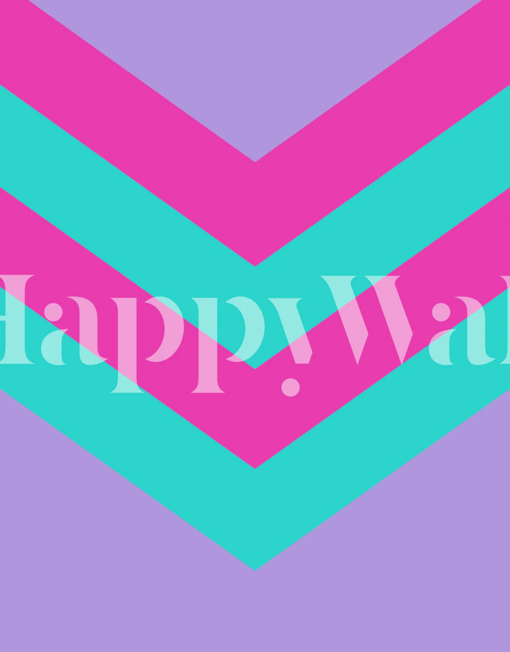 Vibrant retro chevron pattern in aqua and purple for a wall mural