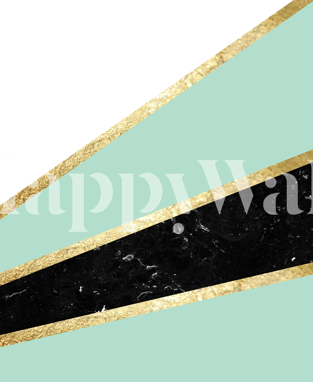 Mint White Black Marble wallpaper in a room