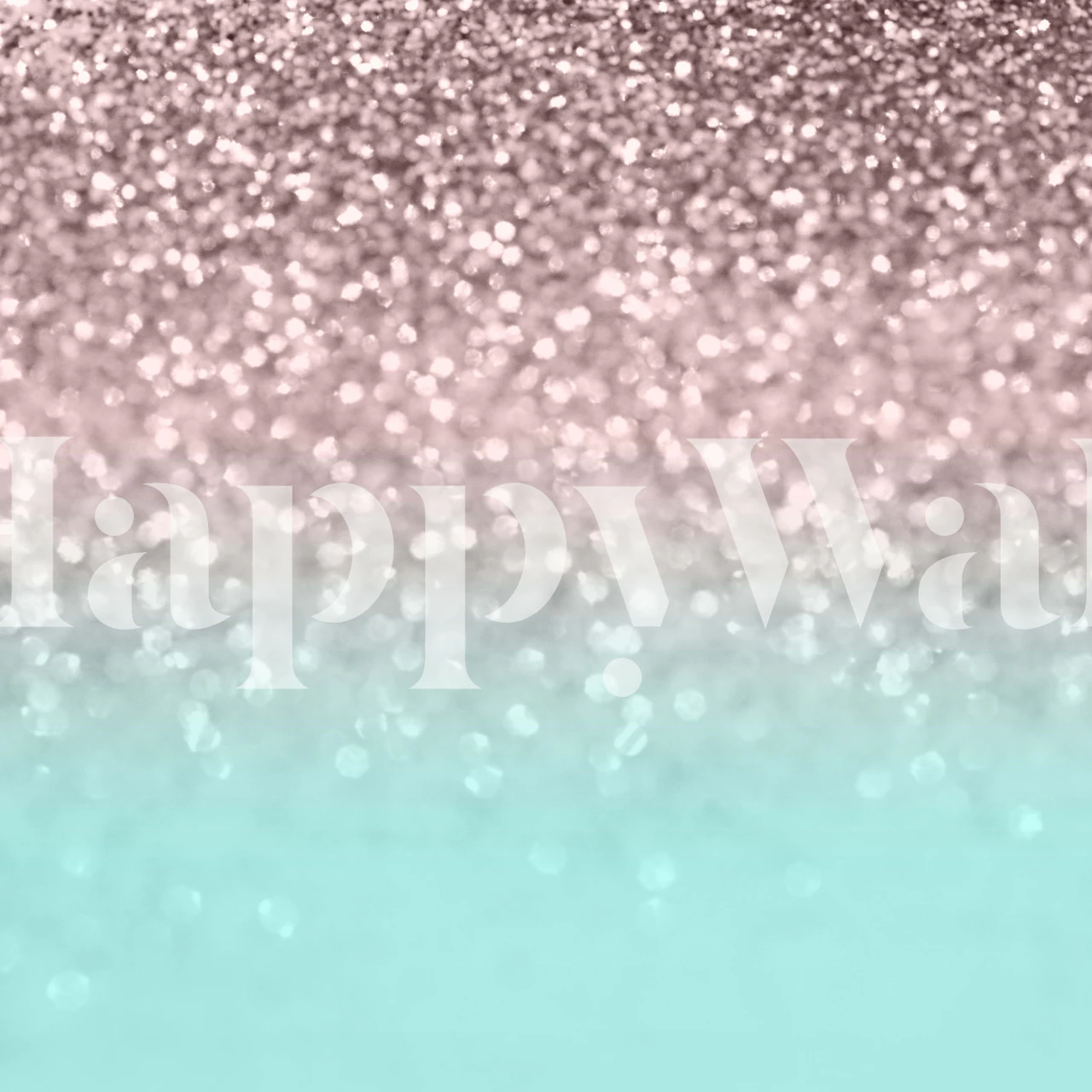 Rose Gold Aqua Glitter -tapetti esitelty huoneessa