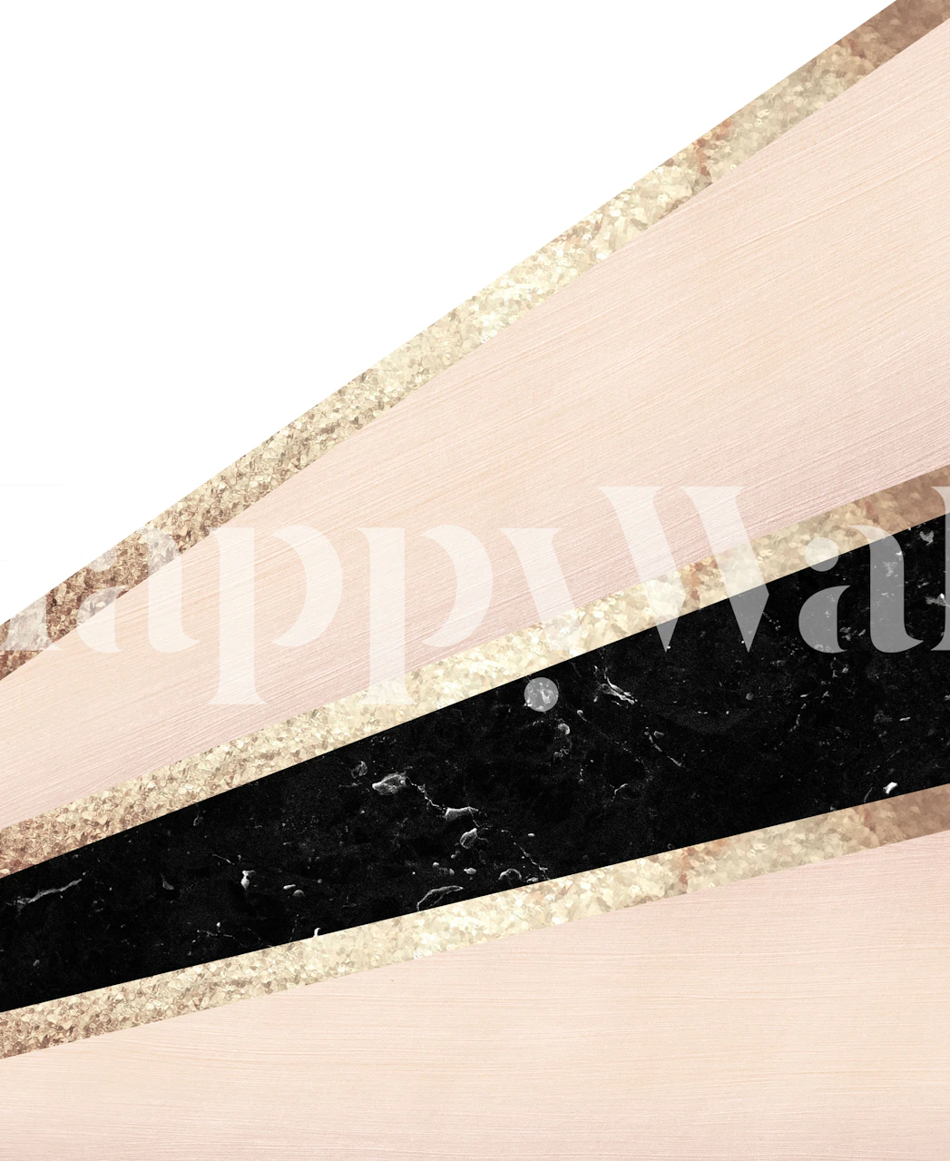 Papel de parede Blush White Marble Rose em um quarto