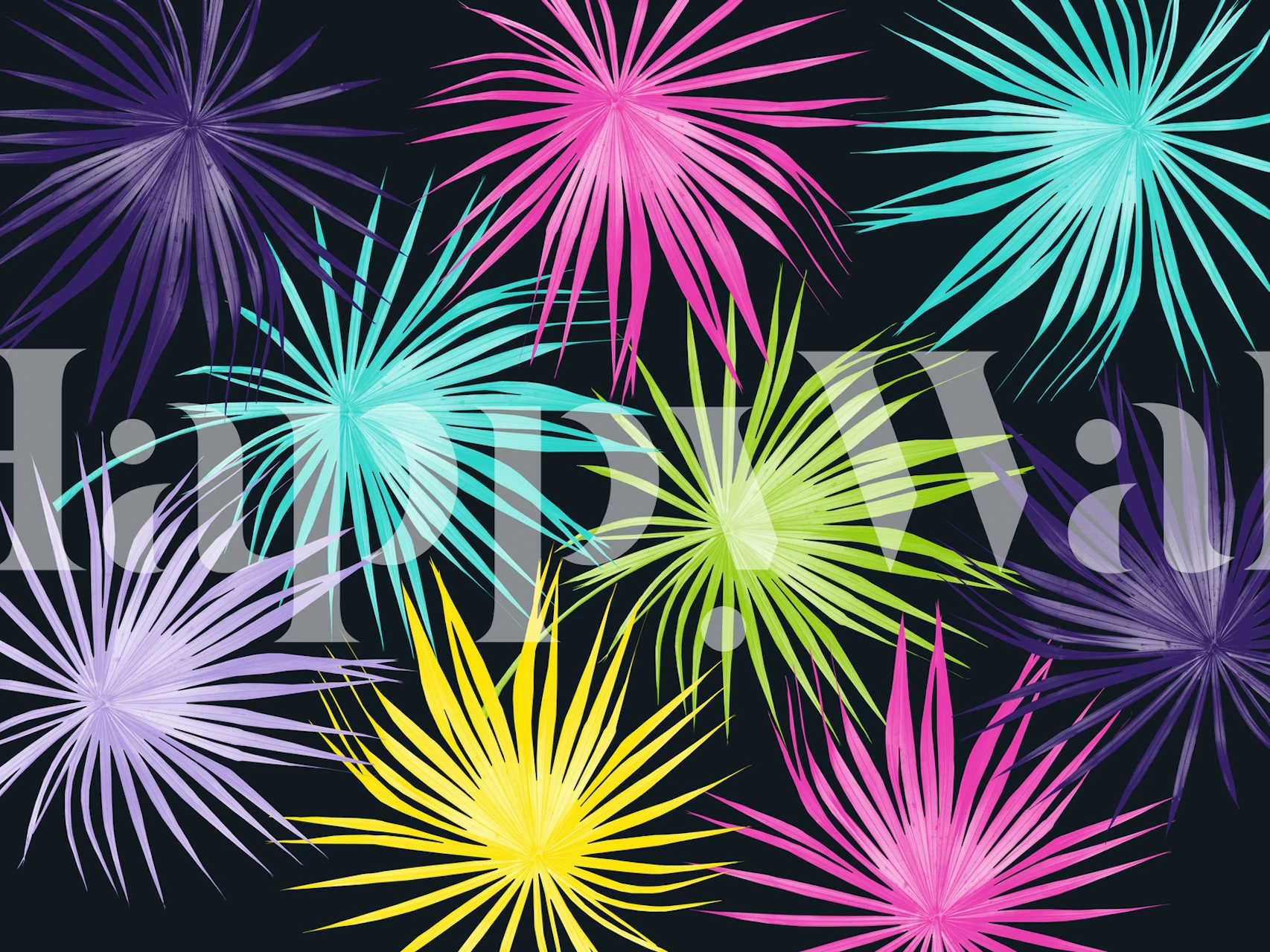 Colorful Dushi Fan Palm wallpaper design