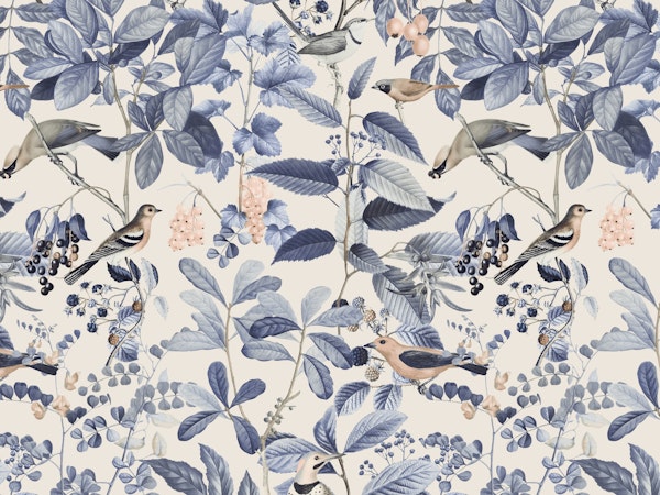 Blue Birds And Berries