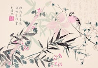 Bamboo Flower Chinoiserie papel de parede