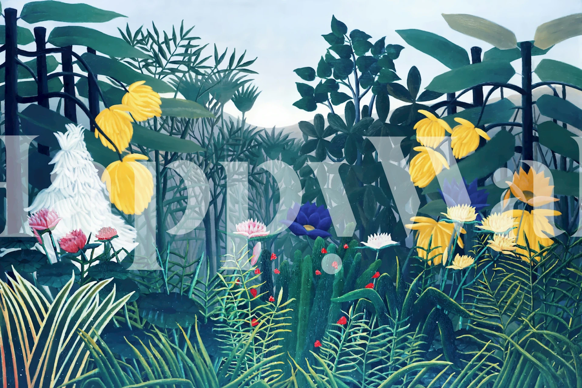 Jungle-thema Lush Vintage Jungle in een kamer