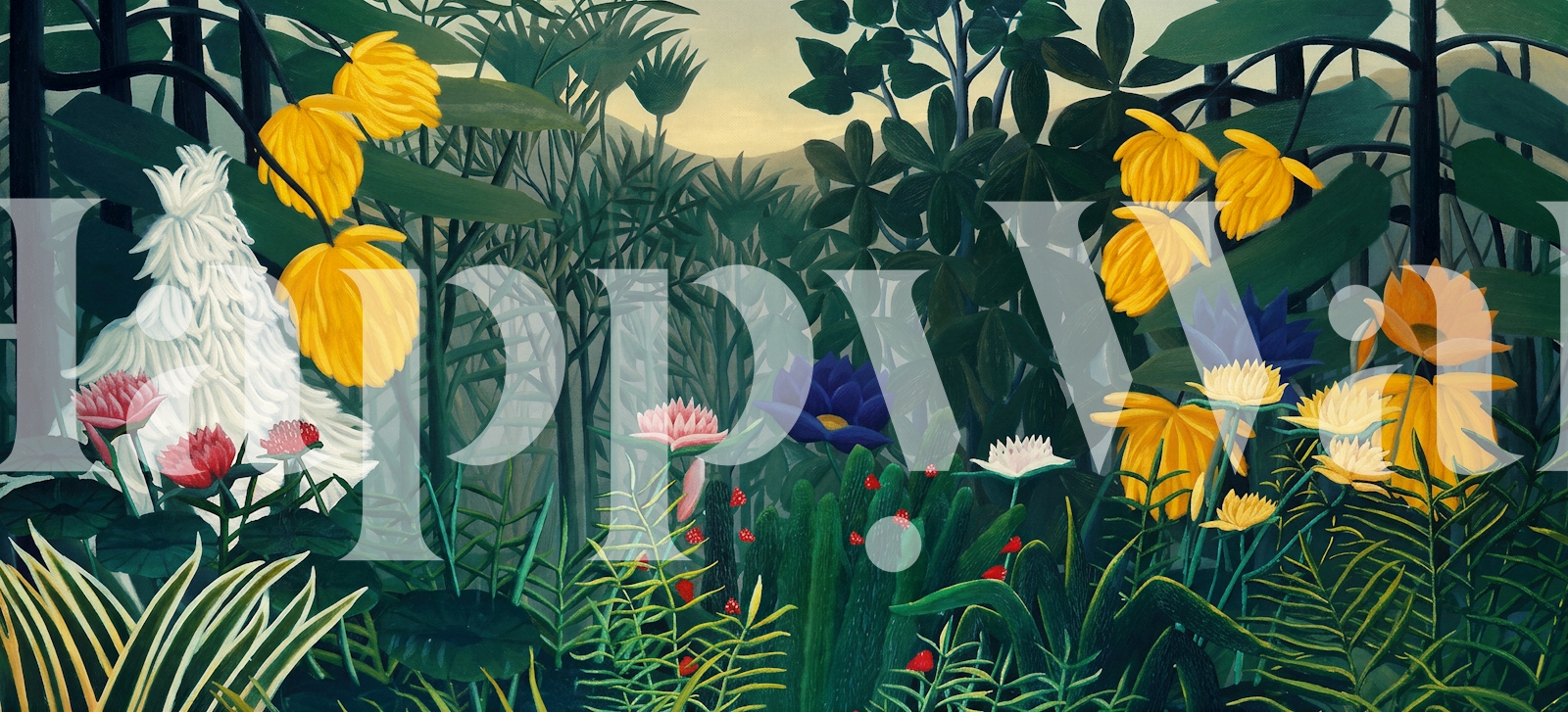 Jungel-tema Lush Vintage Jungle i et rom