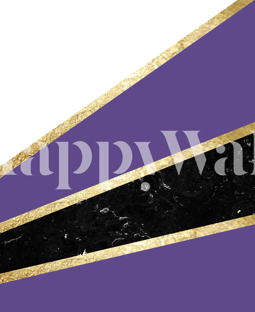 Purple marble stripes with gold accents and black elements wallpaper