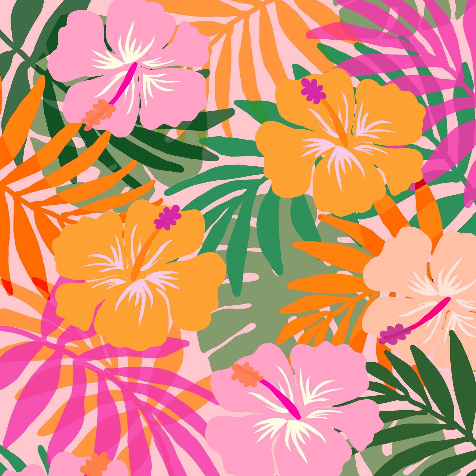 Tropical Bloom Wallpaper - Bring the Paradise to Your Home | Happywall