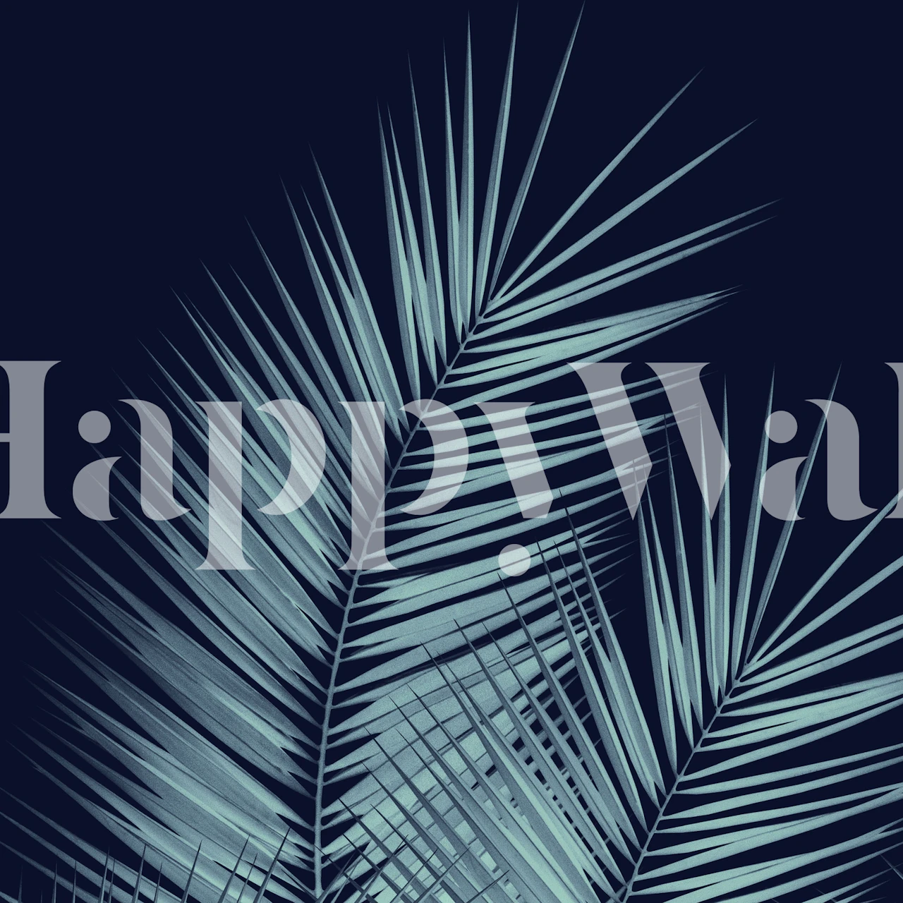 Blue Palm Leaves Wallpaper i et moderne rum