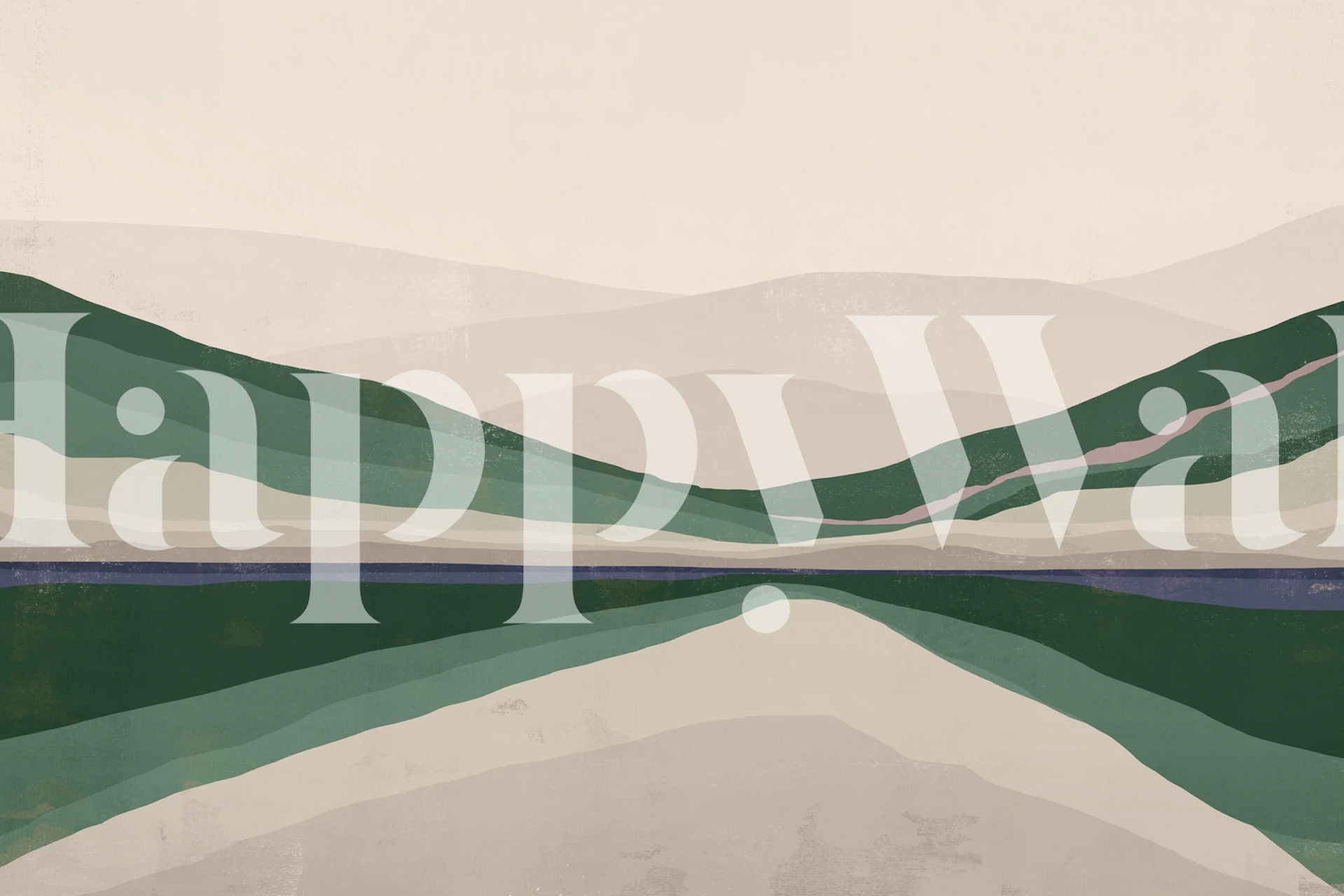 Barevná tapeta Landscape vystavená v pokoji