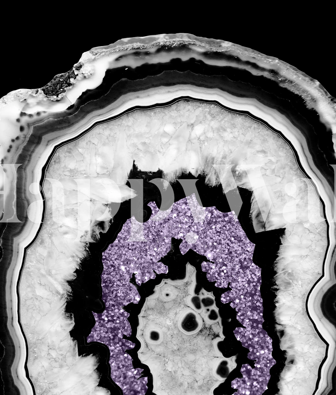 Agate Ultra Violet Glitter 2 wallpaper in a room