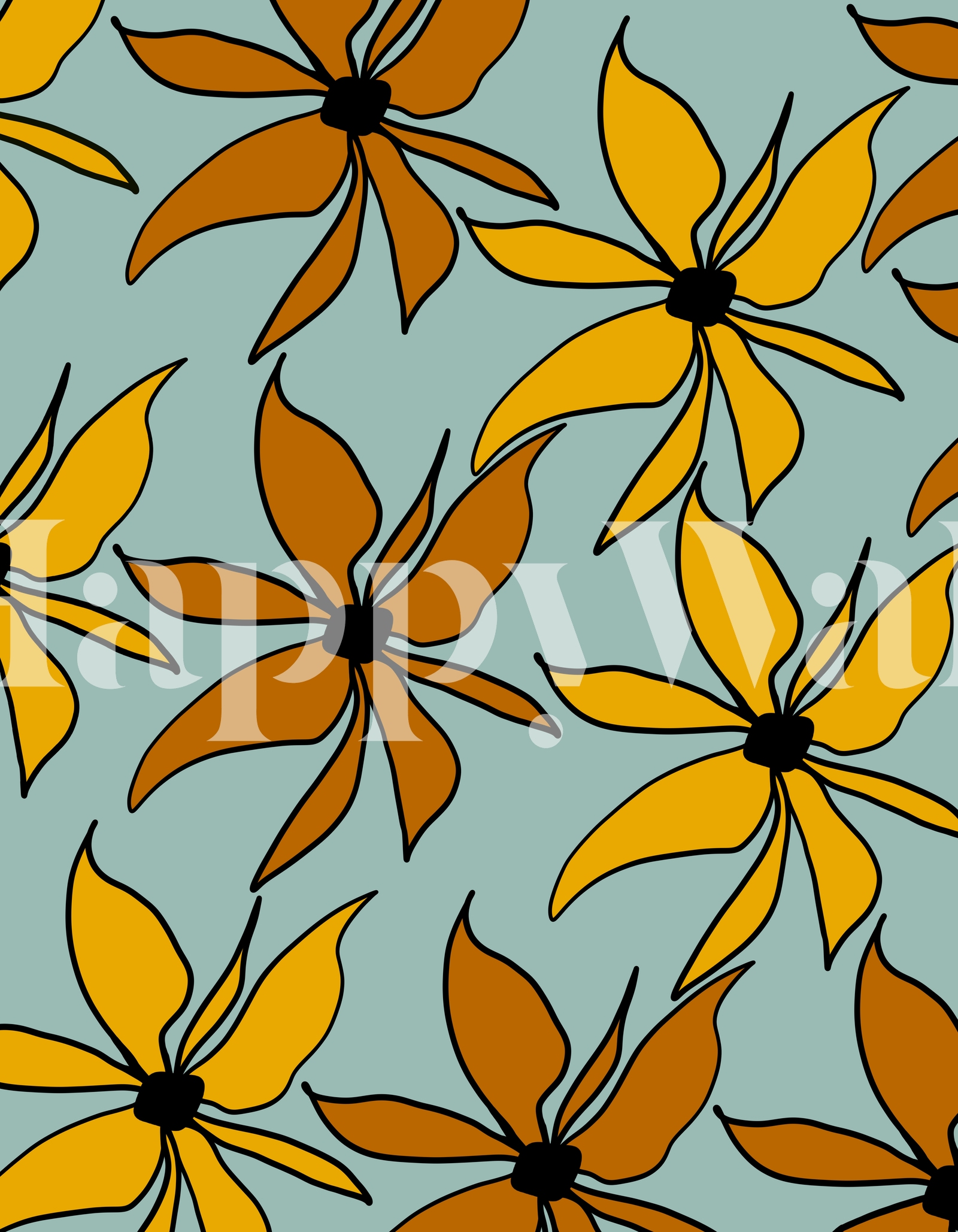 Abstract Florals 1 Wallpaper | Happywall