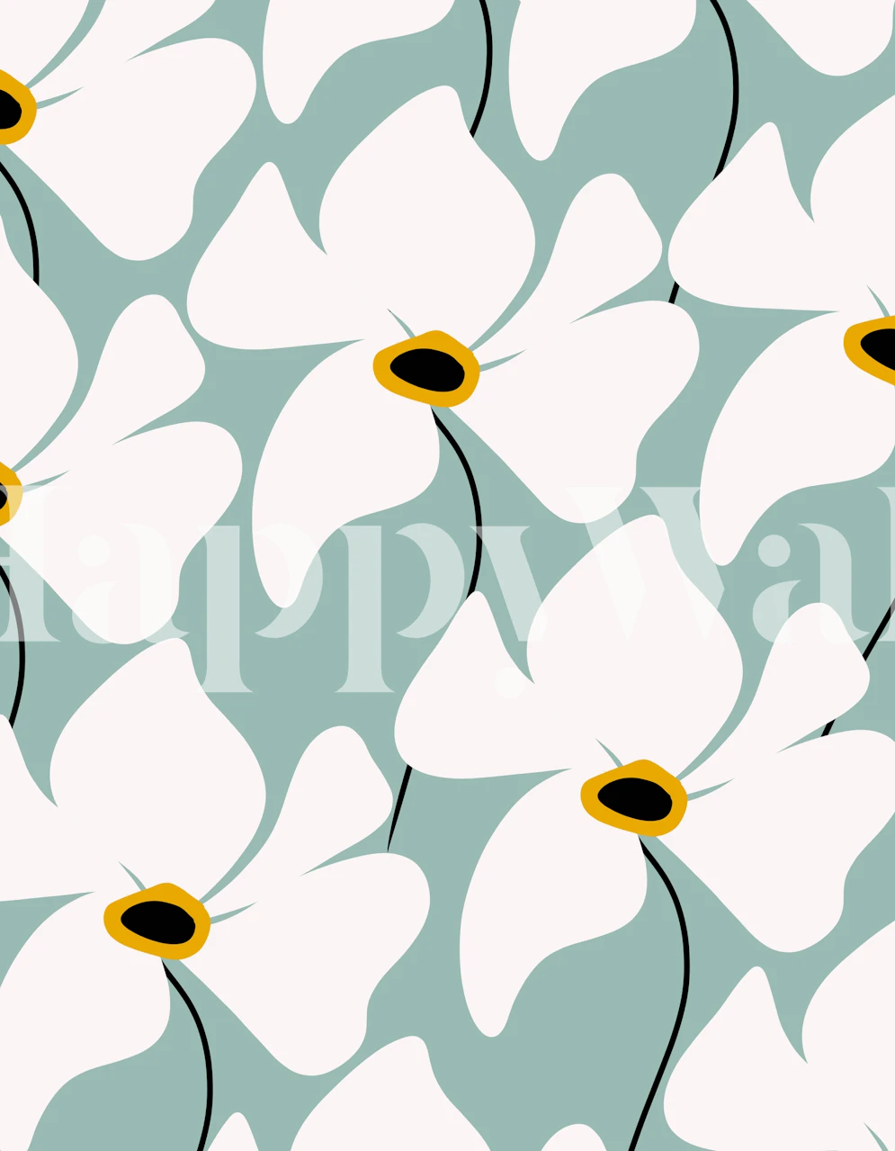 Stylizowany biały wzór kwiatowy