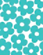 Retro Soft Turquoise Daisies 1