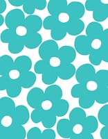 Retro Soft Turquoise Daisies 1 tapete
