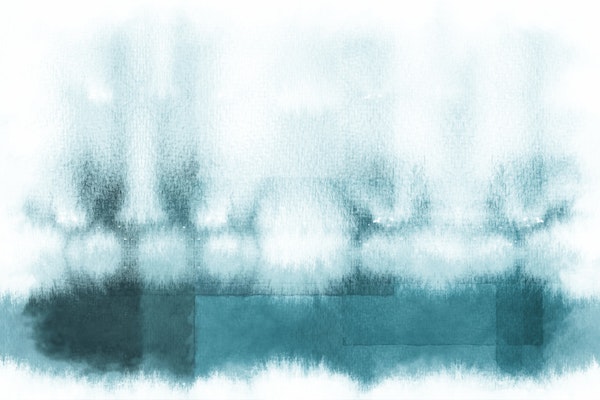 Teal Aqua Watercolor Horizon