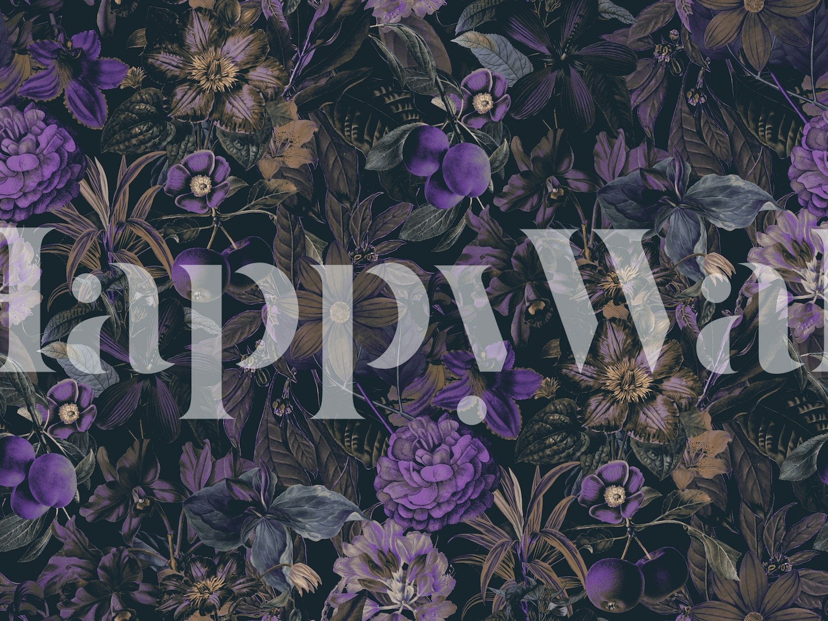 Purple Flower Jungle wallpaper design