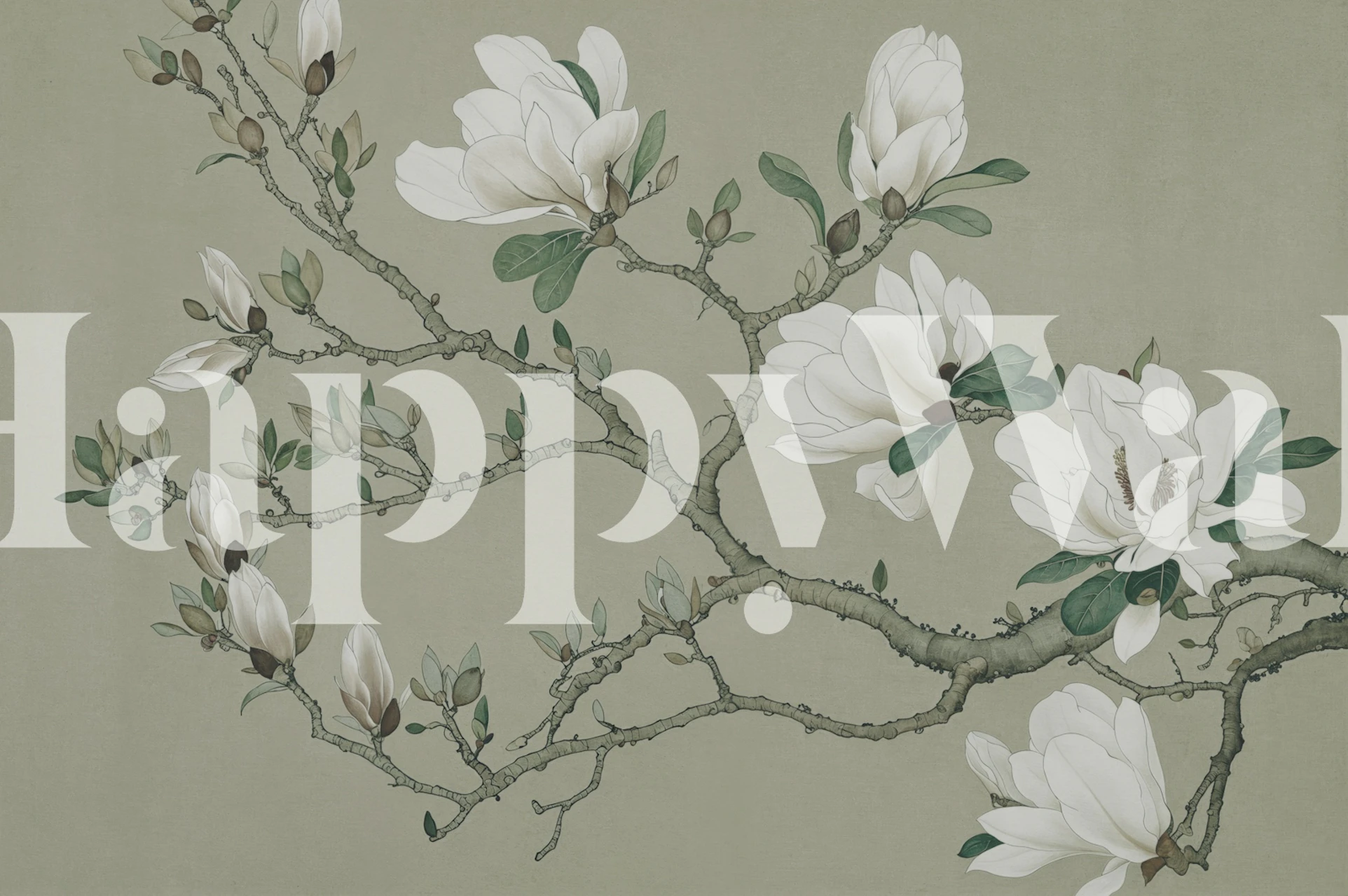 Moody Flower Jungle wallpaper in a room