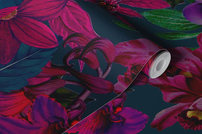 Vibrant Jungle Flower Gardenwallpaper roll