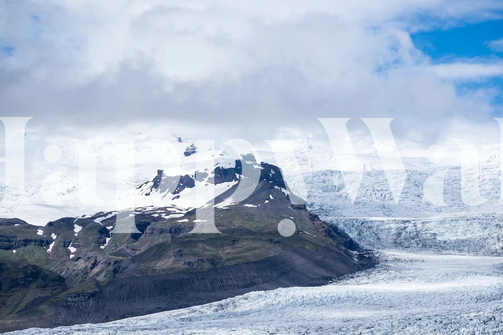 Icelandic glacier landscape wallpaper in a room