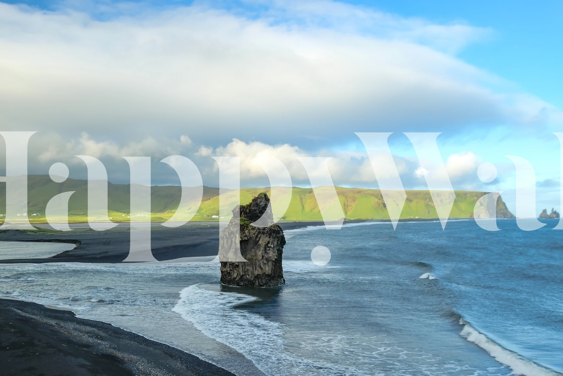 Coast of Dyrholaey behang in een kamer