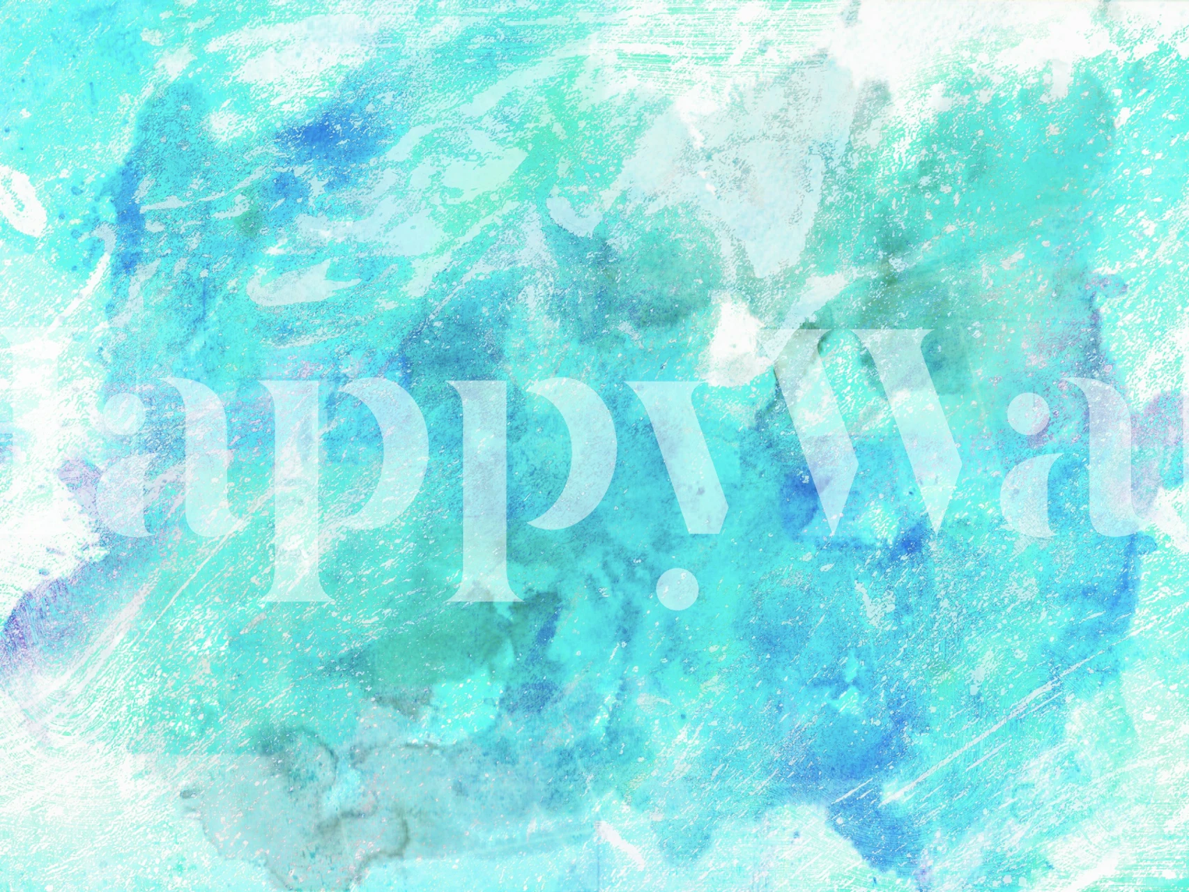 Turquoise abstract watercolor design in light blue tones wallpaper