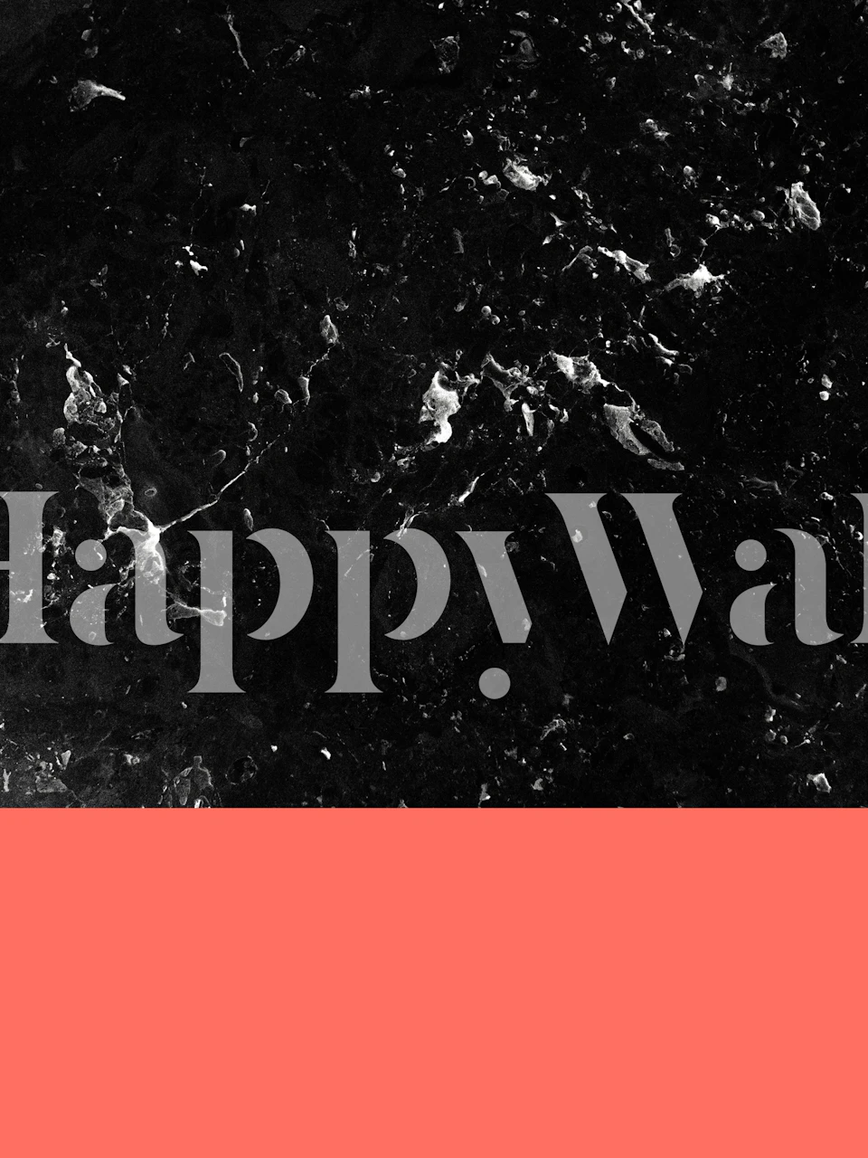 Coral and black marble pattern wallpaper