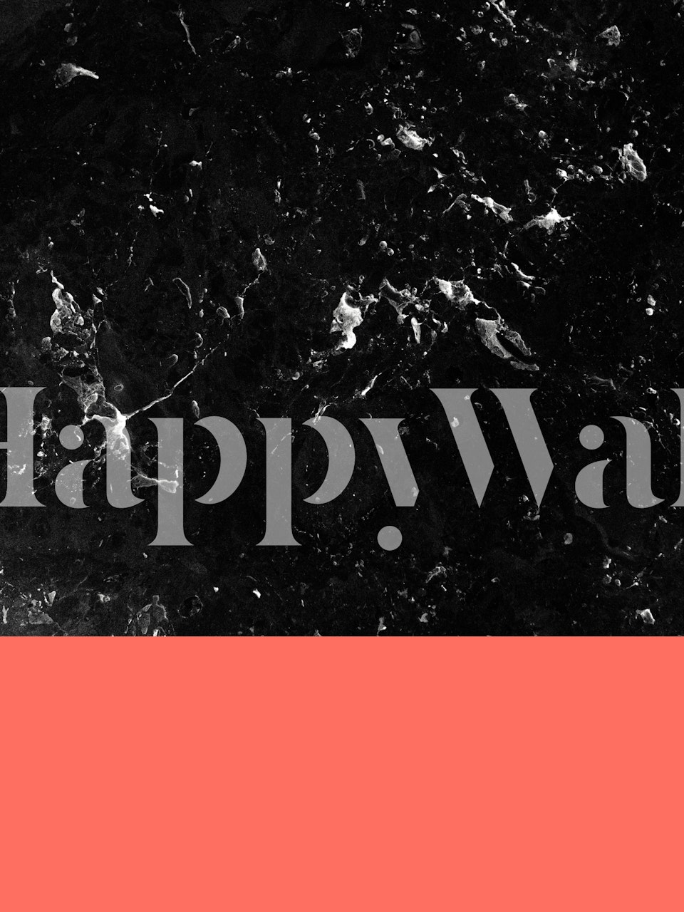 Coral and black marble pattern wallpaper